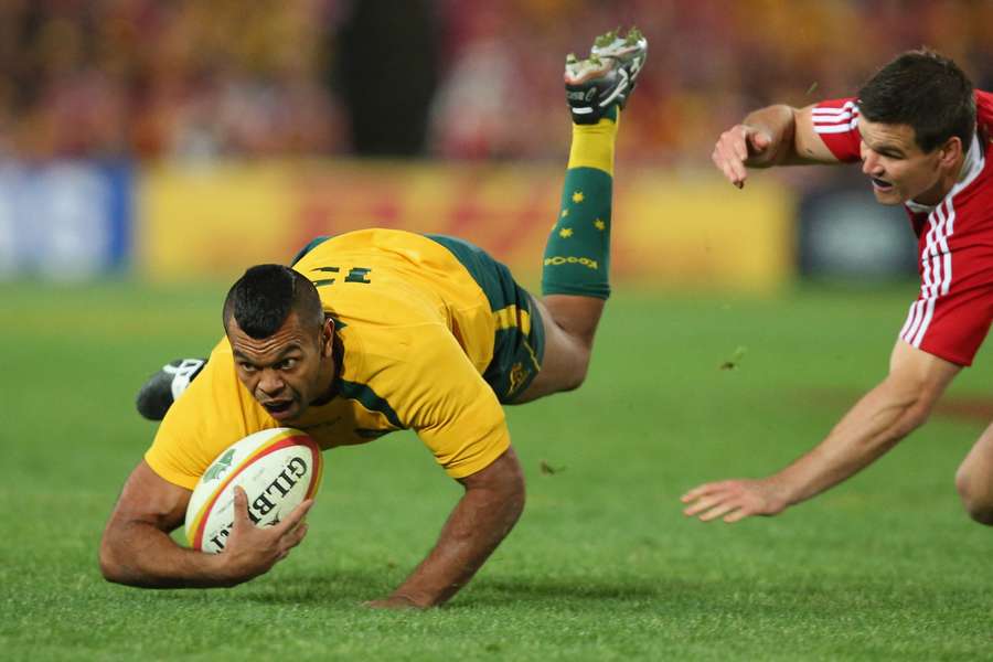 A 24-year-old Kurtley Beale in action for the Wallabies against the British & Irish Lions in 2013.