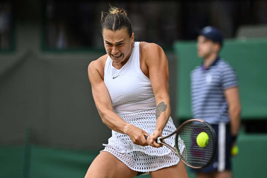 Sabalenka returns the ball