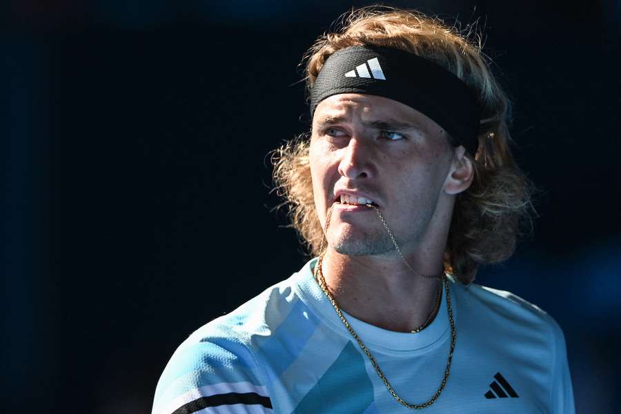 Alexander Zverev of Germany reacts while playing against Jordan Thompson of Australia