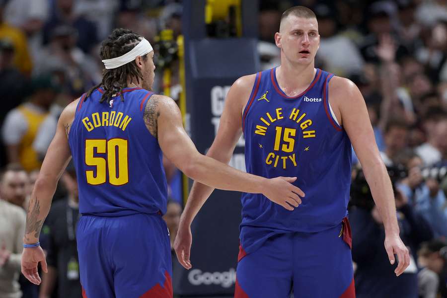 Jokic (R) shone again for the Nuggets
