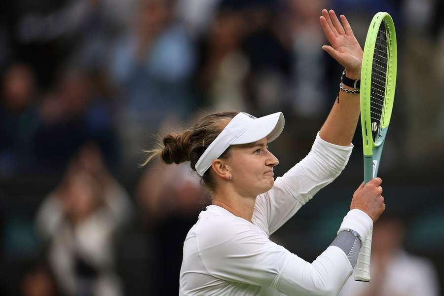 Barbora Krejčíková po premiérovém postupu do čtvrtfinále Wimbledonu.