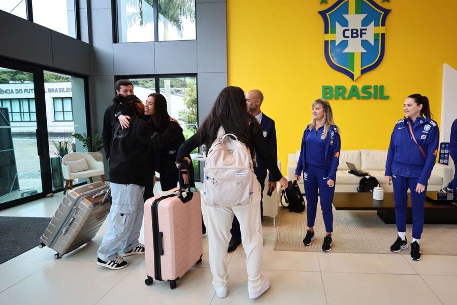 Seleção Brasileira Feminina em apresentação na Granja Comary