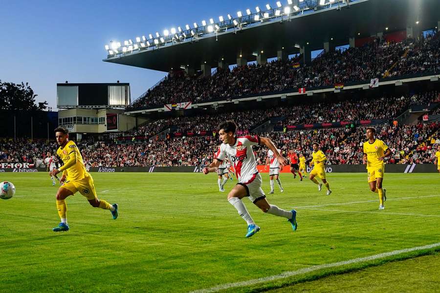 Estadio de Vallecas, durante un Rayo-Girona de LaLiga