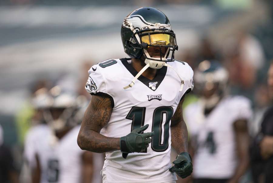 DeSean Jackson taking the field for the Philadelphia Eagles in 2019