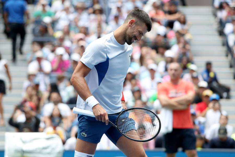 Novak Djokovic la una din sesiunile de antrenament de la US Open