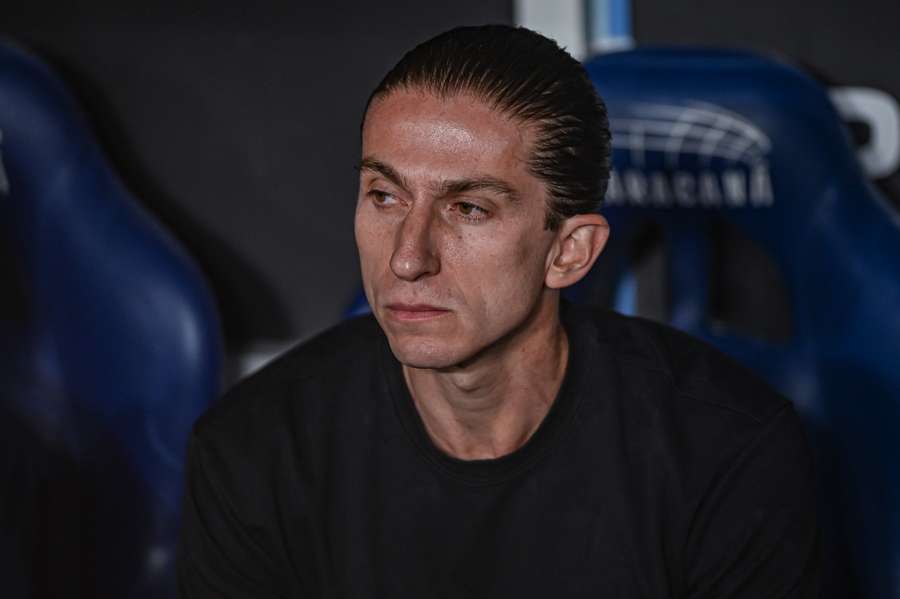 Filipe Luís durante vitória do Flamengo na Libertadores