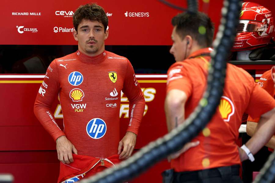 Leclerc (left) has been fined following last week's race