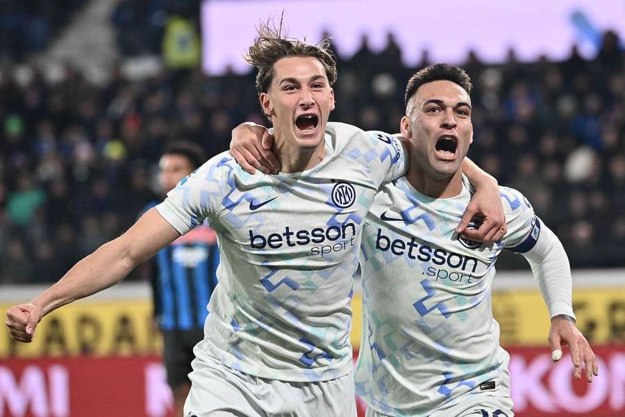 Inter's Lautaro Martinez celebrates his goal for Inter
