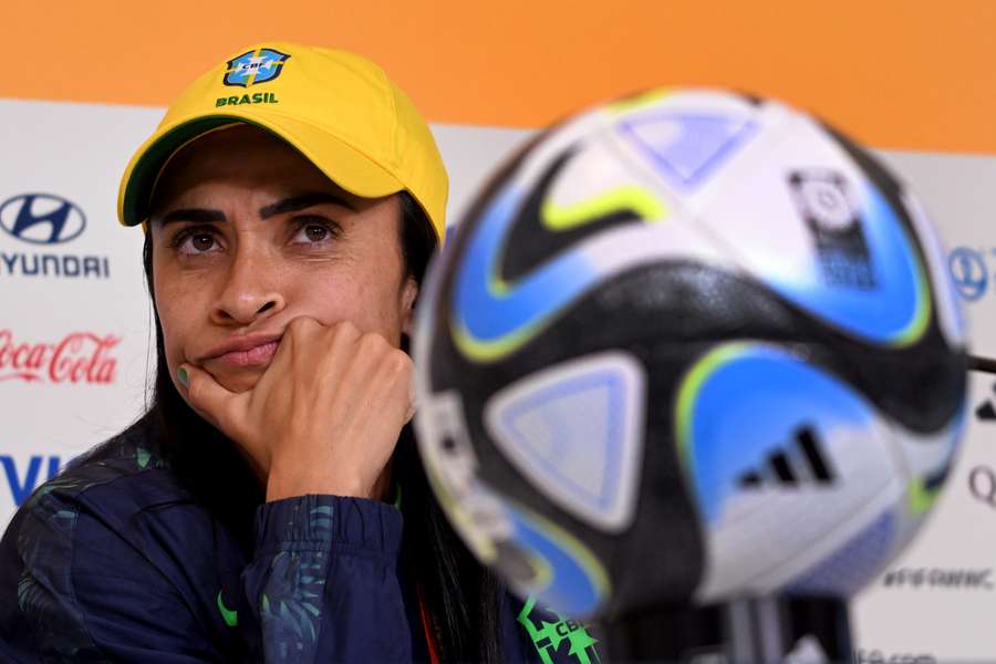 Brazil's Marta attends a press conference in Melbourne