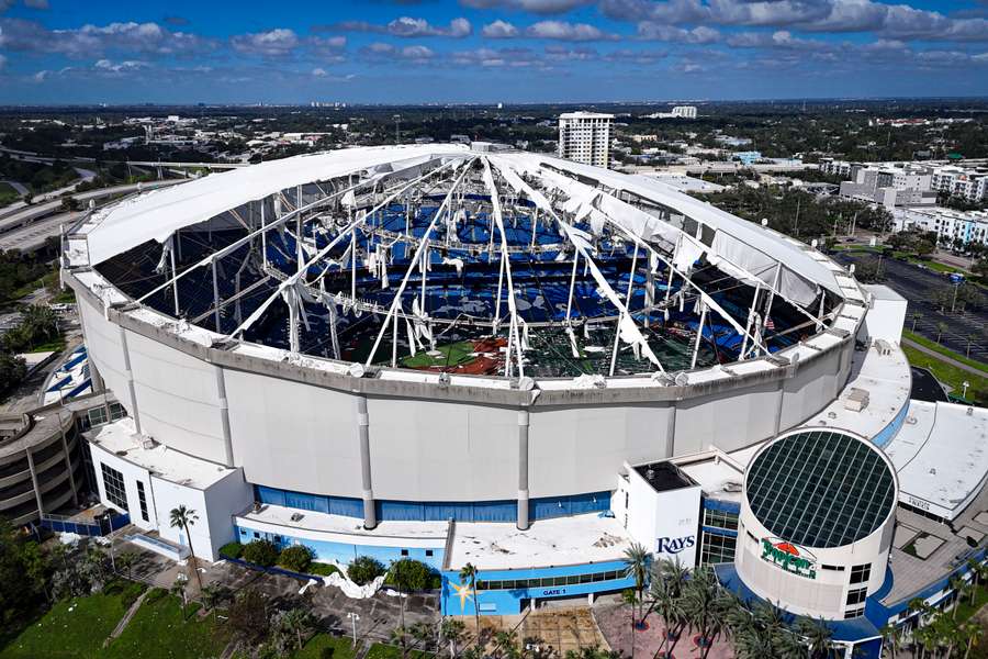 Tampa Bay Rays' damaged Tropicana Field after Hurricane Milton