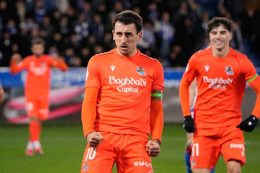 Oyarzabal, celebrando el empate