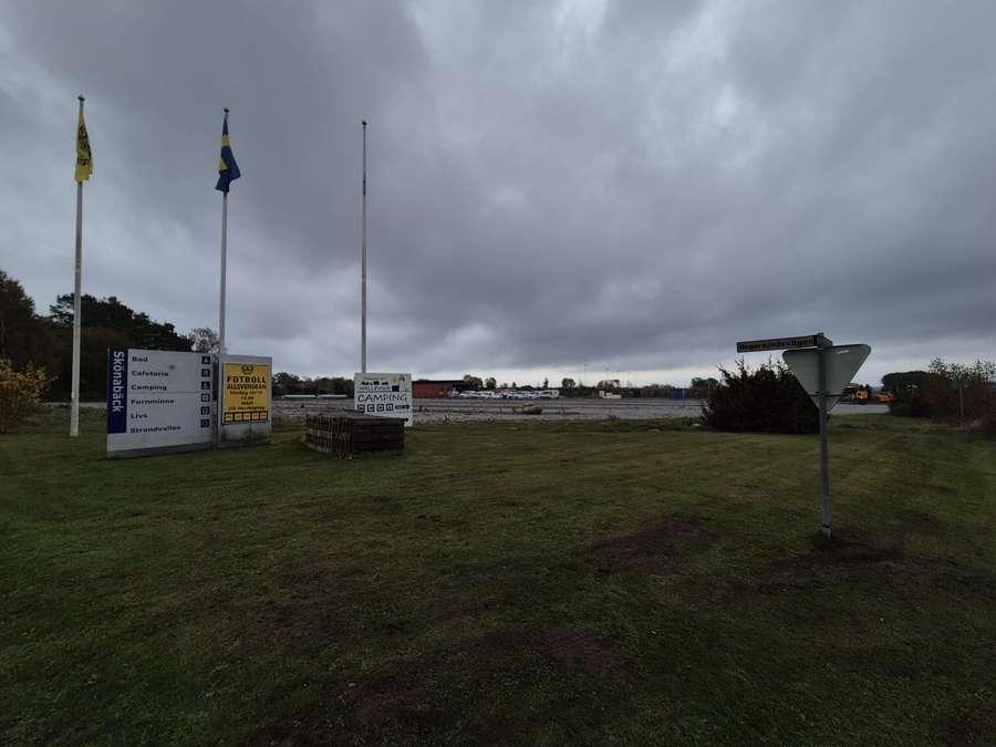 The sign showing we’ve arrived at Strandvallen The sign showing we’ve arrived at Strandvallen