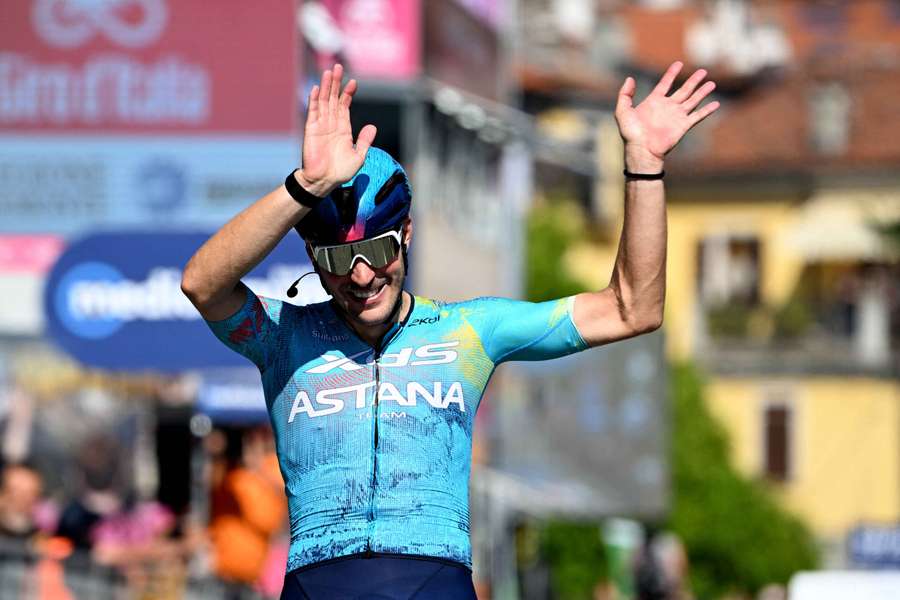 Alberto Bettiol celebrates his win Alberto Bettiol celebrates his win