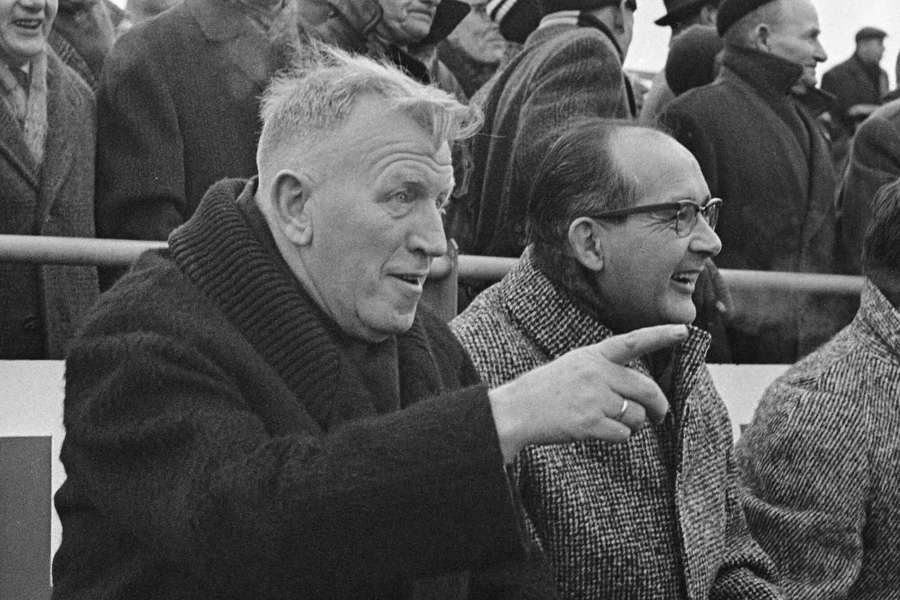Gerben Wagenaar (L) during his time as manager of De Volewijckers in 1966