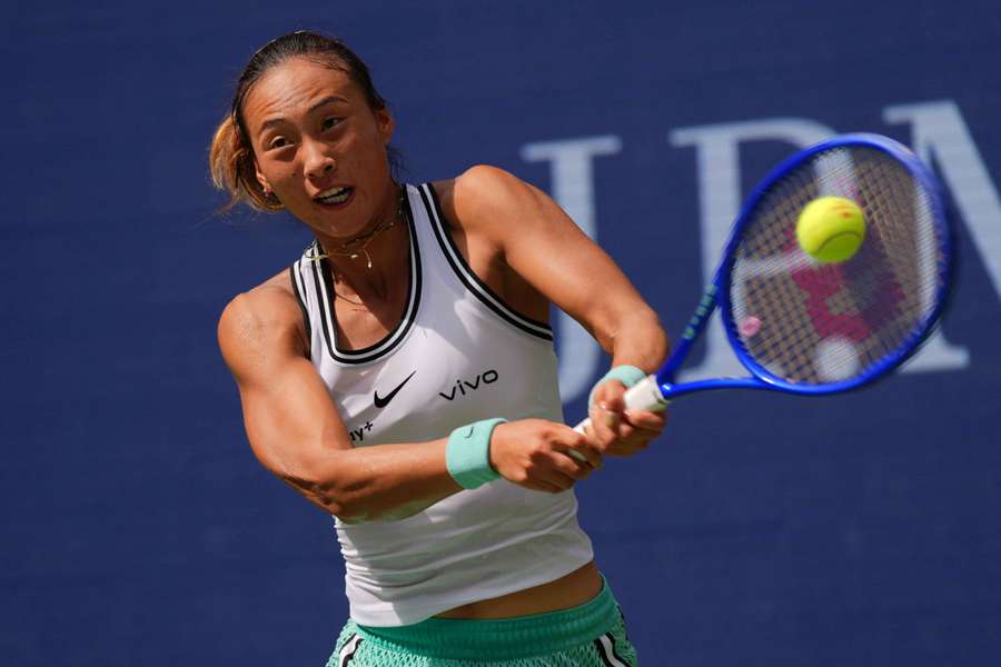 Zheng in action at the US Open Zheng in action at the US Open