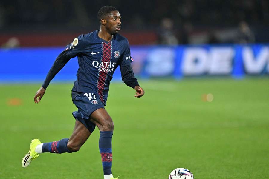 Dembelé em partida do PSG pela Ligue 1