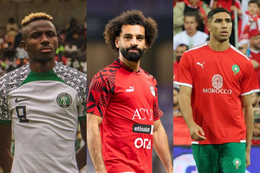 Victor Osimhen (Nigeria), Mohammed Salah (Egipt) și Achraf Hakimi (Maroc)