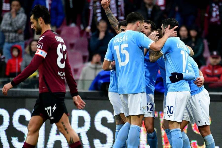 Os festejos da Lazio no golo de Immobile
