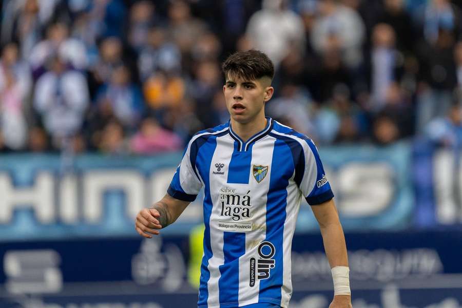 Antoñito Cordero, en un partido con el Málaga en La Rosaleda esta temporada