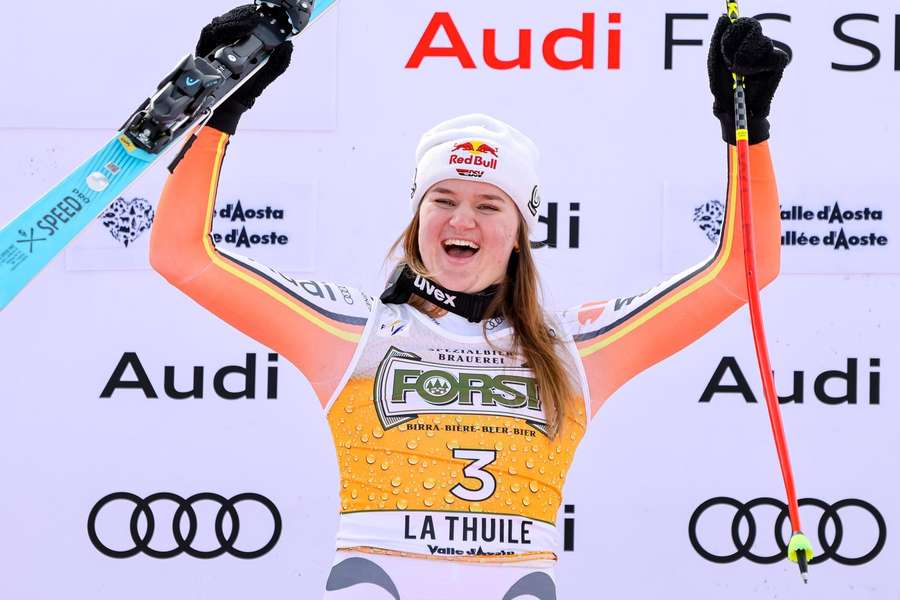 Aicher feierte im März in La Thuile ihren zweiten Weltcupsieg Aicher feierte im März in La Thuile ihren zweiten Weltcupsieg