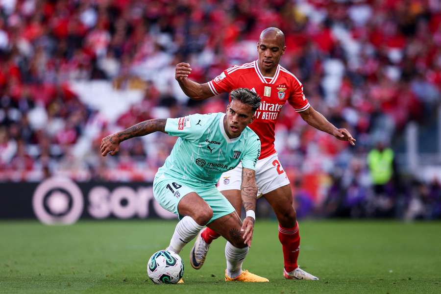 Rodri Zalazar, durante un partido con el Braga ante el Benfica
