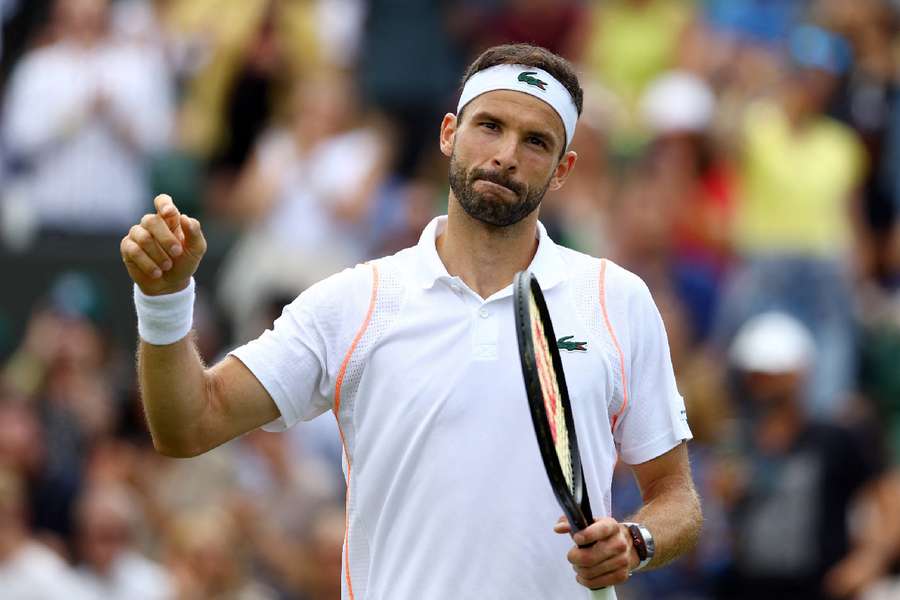 Dimitrov celebrates his win