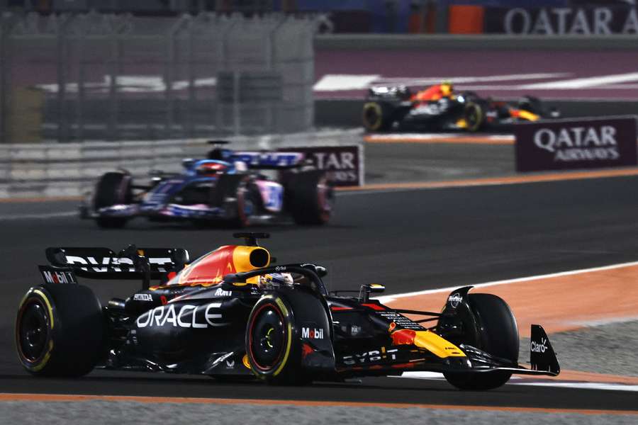 Verstappen in action during the sprint race