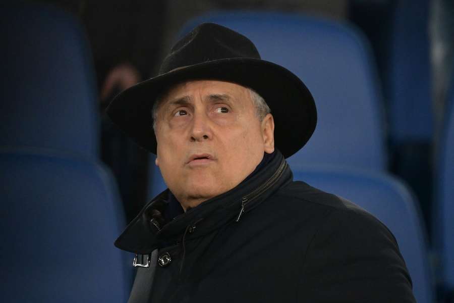 Claudio Lotito all'Olimpico