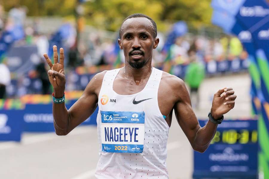 Abdi Nageeye tijdens de marathon van New York