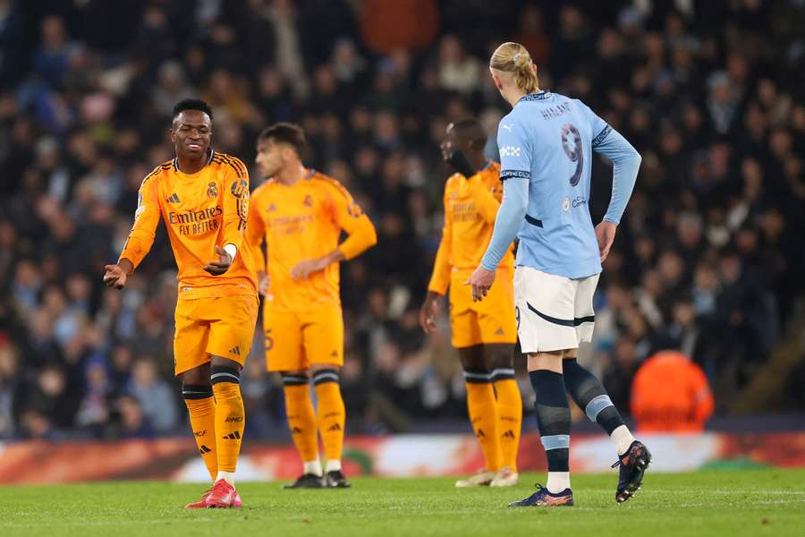 Vinícius y Haaland en el partido de ida