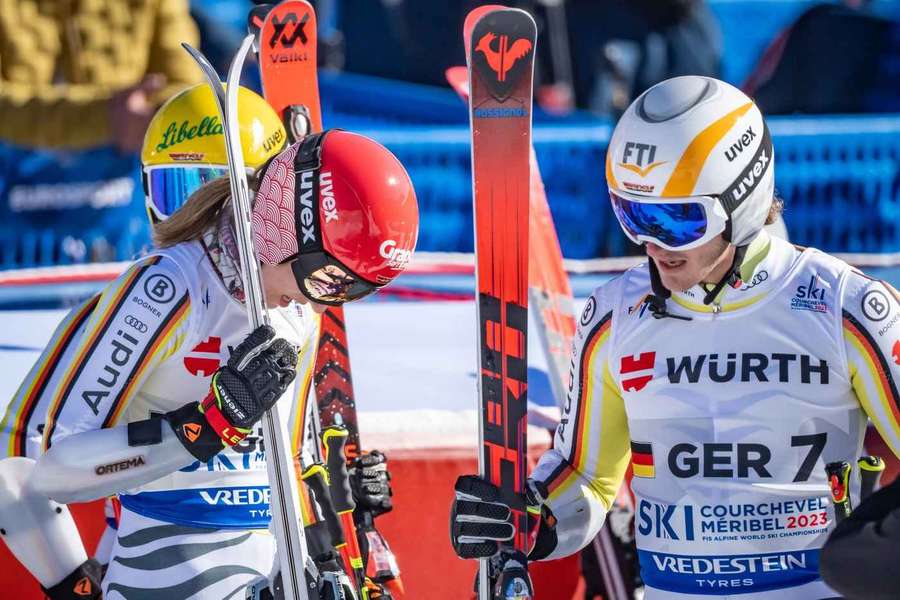 Lena Dürr und Linus Straßer bei der alpinen WM 2023.