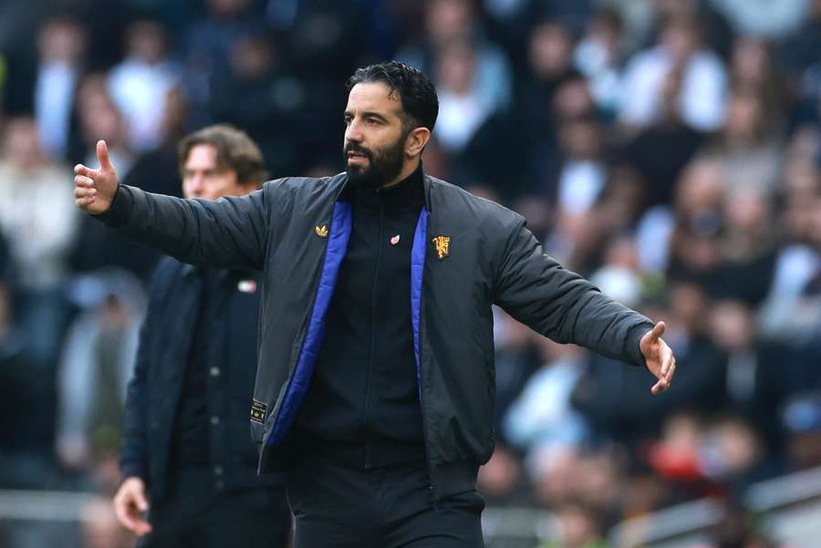 Amorim reacts during the match