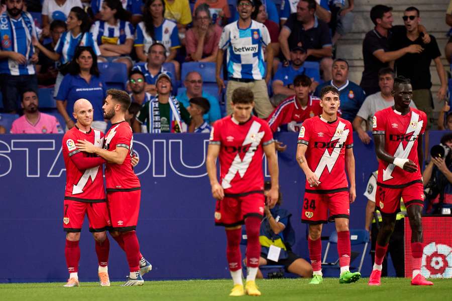 Rayo won the game which saw two players sent off