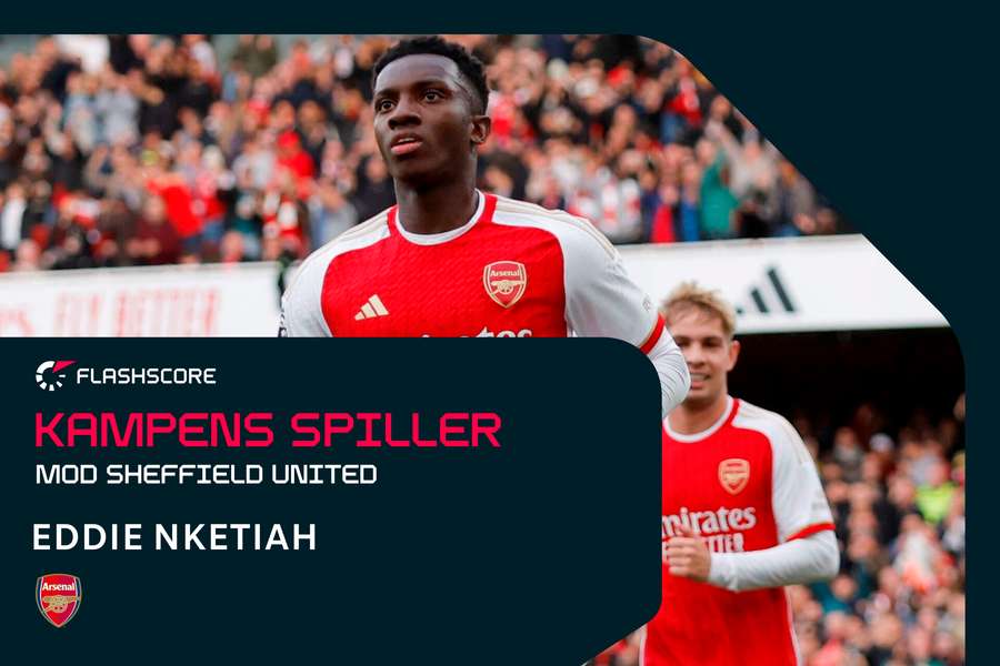 Eddie Nketiah var suverænt spillende, da Arsenal lørdag aften besejrede Sheffield United hjemme på Emirates Stadium.