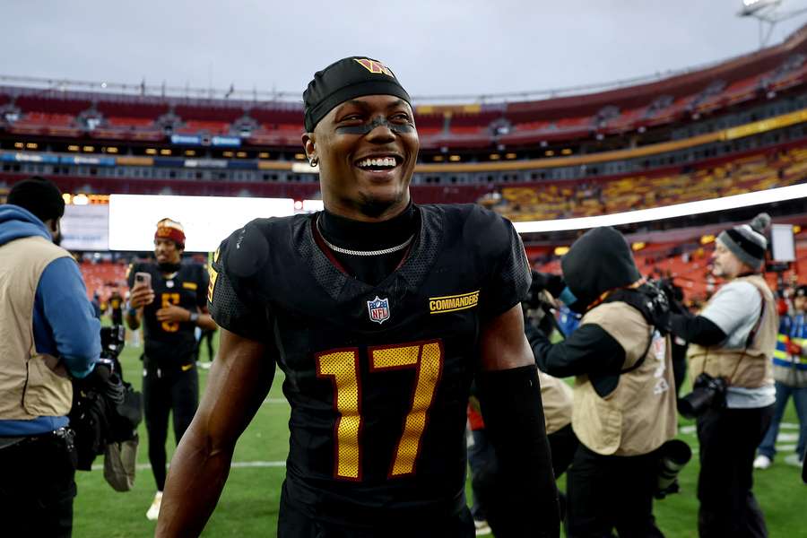 Terry McLaurin smiles after a game (2024)