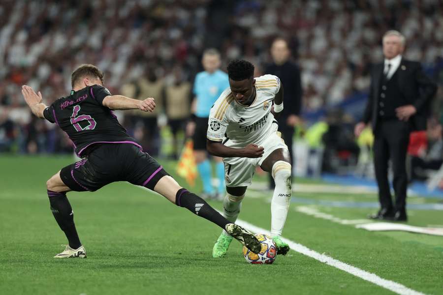 Vinícius, ante Kimmich en el Real Madrid-Bayern de 2024 Vinícius, ante Kimmich en el Real Madrid-Bayern de 2024