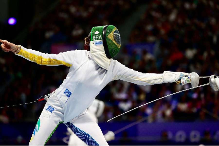 Nathalie Moellhausen durante a disputa dos Jogos de Paris 2024