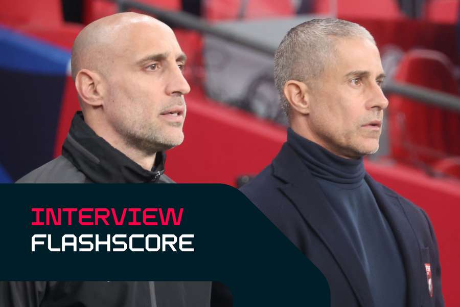 Pablo Zabaleta (à gauche) fait partie du staff de Sylvinho (à droite) en Albanie.