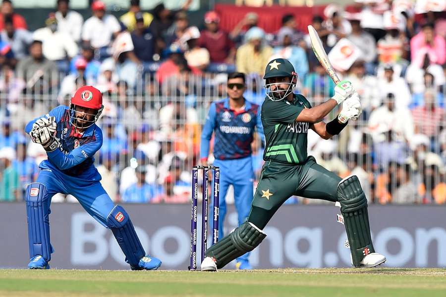 Babar Azam during Pakistan's loss to Afghanistan