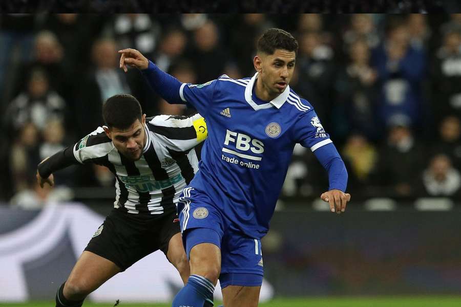 Perez in action for Leicester against Newcastle