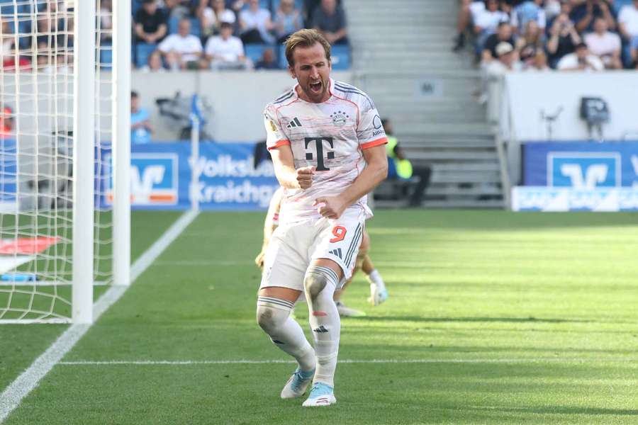 L'esultanza di Harry Kane contro l'Hoffenheim