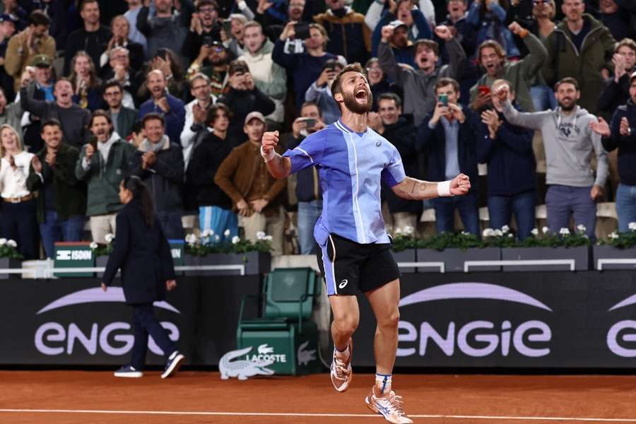 Corentin Moutet à Roland-Garros.