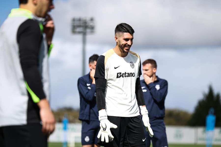 Rui Silva no treino do Sporting