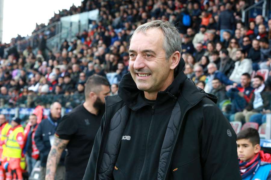 Marco Giampaolo durante Cagliari-Lecce
