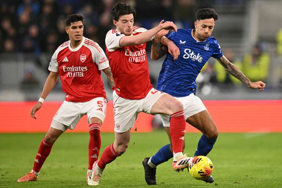 Rice in action against Everton