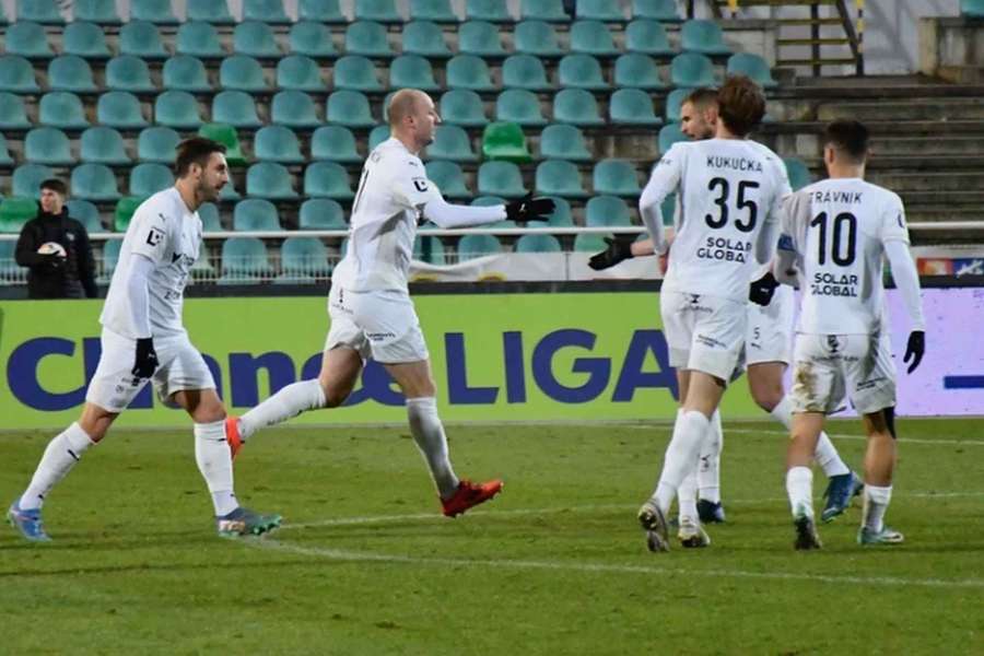 Radost fotbalistů 1. FC Slovácko.