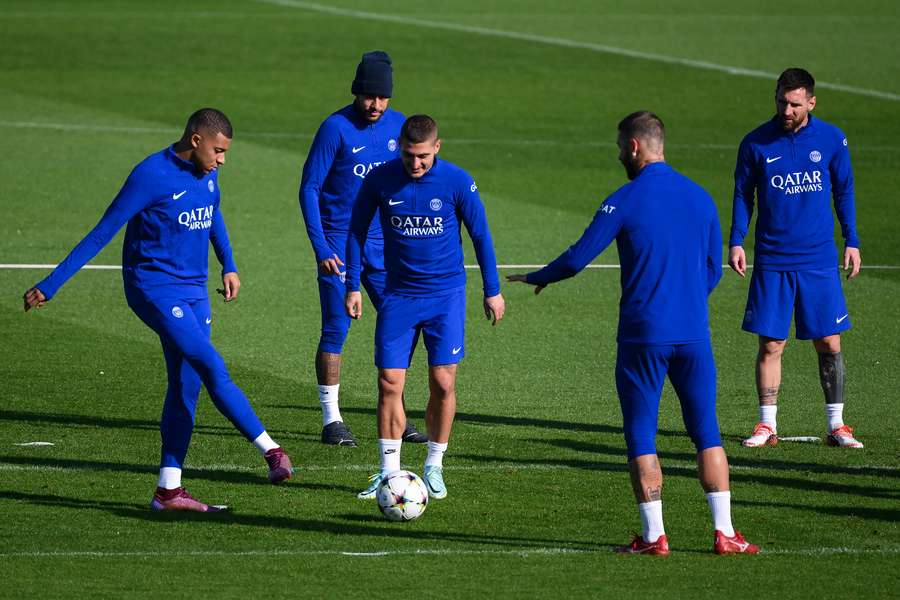 Les Parisiens ce matin à l'entraînement au Camp des Loges. 