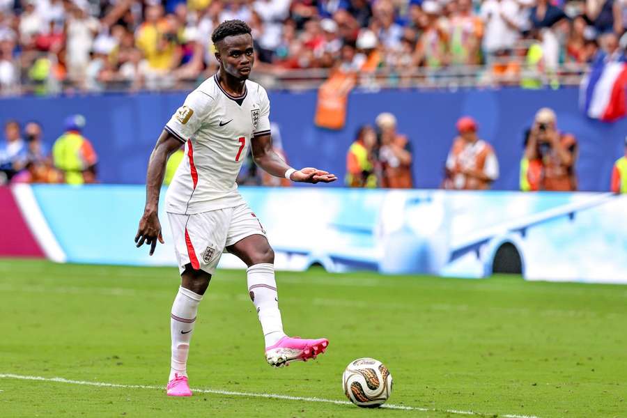 Saka in action for England at the 2026 World Cup Saka in action for England at the 2026 World Cup