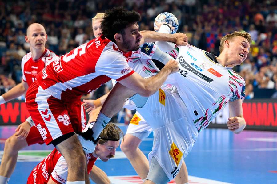 Aalborg Handball in action against Magdeburg in the Champions League  Final Four event in Cologne