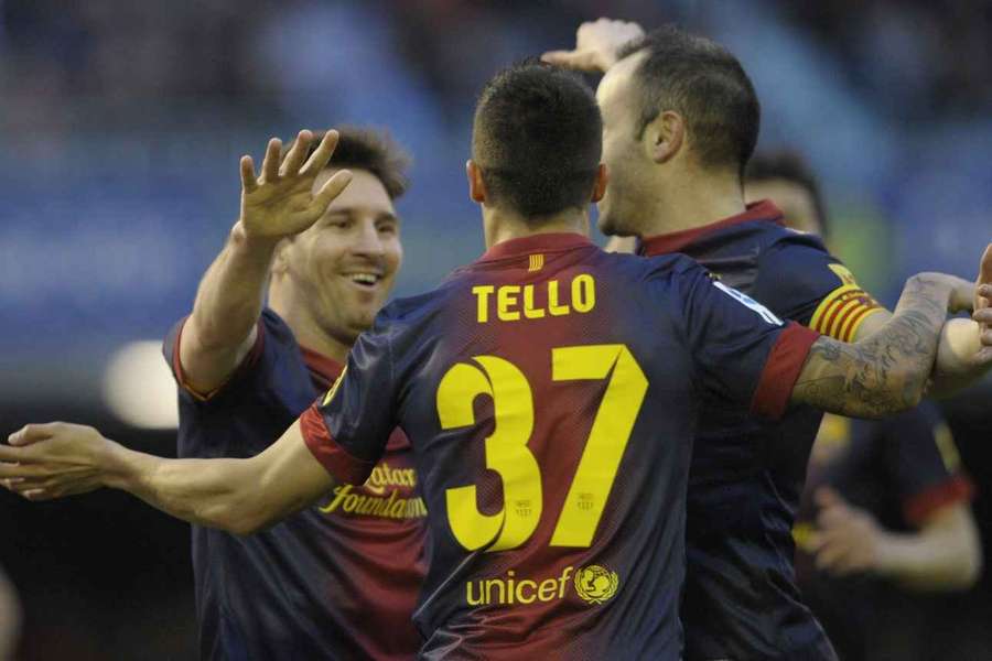 Lionel Messi,, Cristian Tello și Andres Iniesta, în timpul meciului Celta Vigo - Barcelona din 2013 Lionel Messi,, Cristian Tello și Andres Iniesta, în timpul meciului Celta Vigo - Barcelona din 2013